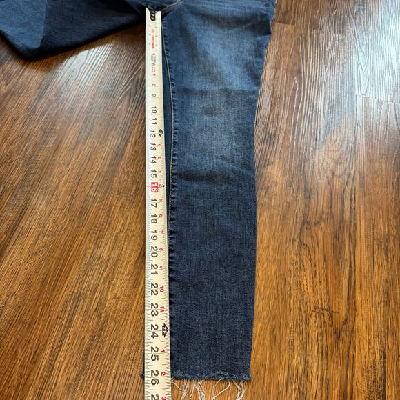 Good American Good Legs size 10 / 30 dark wash GLCRH873T Raw hem skinny ankle - Picture 6 of 9